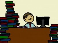 man-studying-cartoon